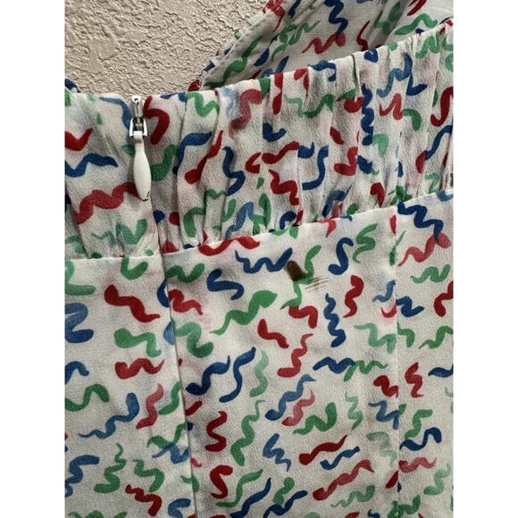 Realisation Par The Devon in White Squiggle Women's Mini Dress Size S - Picture 6 of 6